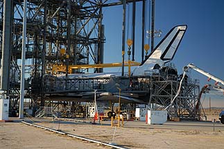 Space Shuttle Endeavour at Edwards AFB<br>December 5, 2008